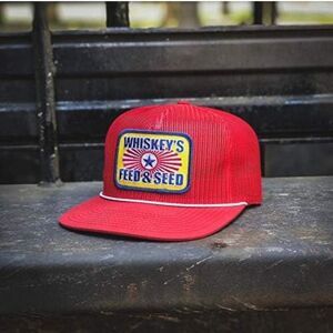 WHISKEY BENT HAT CO. The Throwback Red, Red, One size with rope band